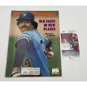Rollie Fingers Signed Sports Illustrated Magazine HOF Inscription JSA Certified